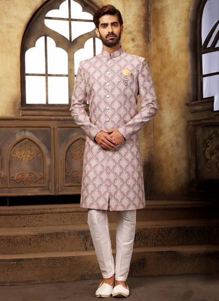 Onion Colour Party Wear Mens Indo Western Collection 1148